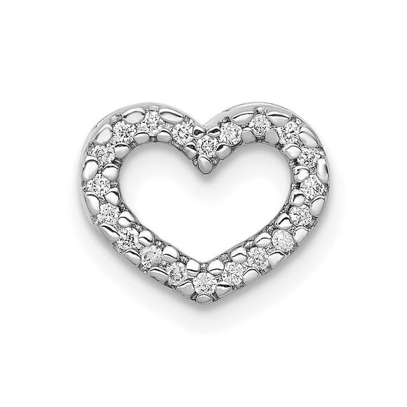 Kazi Luxury 14k White Gold 1/15ct Diamond Heart Chain Slide,New Products : American Fashion Style Bags On Sale